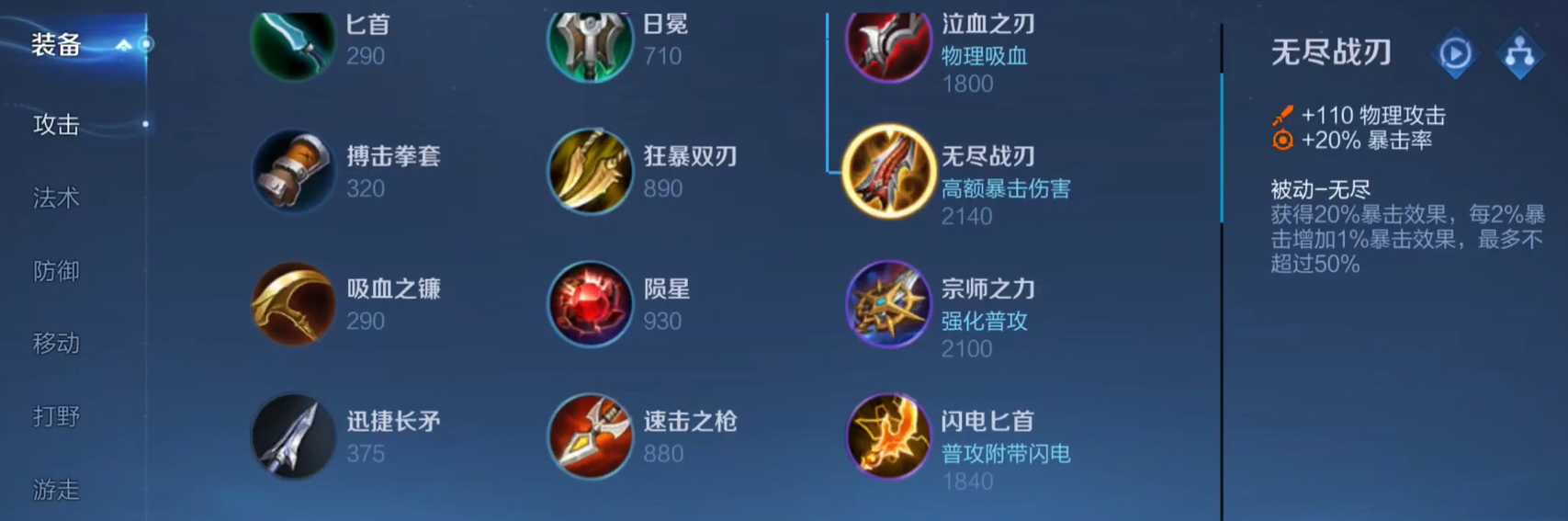 王者荣耀中虞姬双四杀的出装是什么