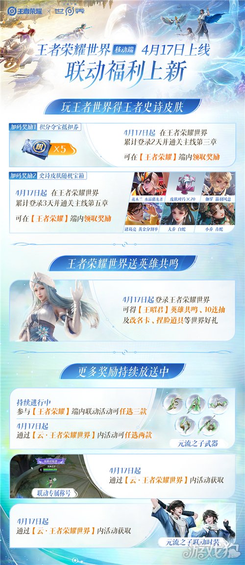 王者荣耀世界史诗皮肤宝箱有什么皮肤 王世界移动端联动福利内容一览